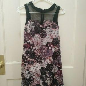 Versatile dark floral mesh dress
